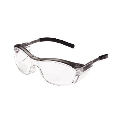 3M Nuvo Bifocal 리더,리더기 Protective 안경 11435-00000-20 Clear Lens, 그레이 Frame, + 2.0 디옵터