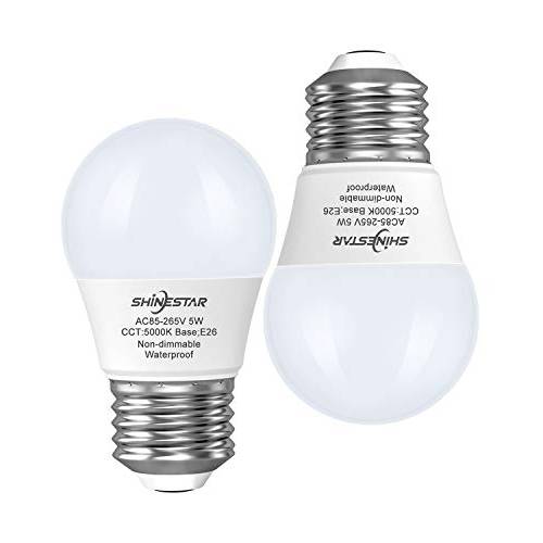 2-Pack 방수 LED 냉장고 Bulbs 40W Equivalent, 5000K Daylight, E26 Base A15 Appliance 전구 for Fridge, Freezer, Non-dimmable