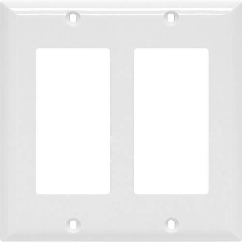 파워 Gear 이중 Rocker Switch Wallplate, White, Unbreakable Nylon, 스크류 Included, UL Listed, 40023