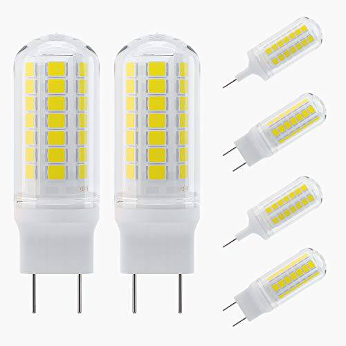DiCUNO G8 4W Flat Base Bi-Pin LED 전구, 40W 할로겐 Equivalent, 450LM, Daylight 화이트 5000K, Non-dimmable 교체용 전구 for 언더 Counter, Under-Cabinet 라이트 and 라운드,둥근 Light, 6-Pack