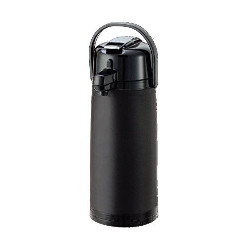 Service Ideas ECAL22SBPBLMAT Eco 에어 Airpot with Lever, Glass Lined, 부드럽고 Plastic Body, 2.2 L, 블랙 with Matte 피니쉬