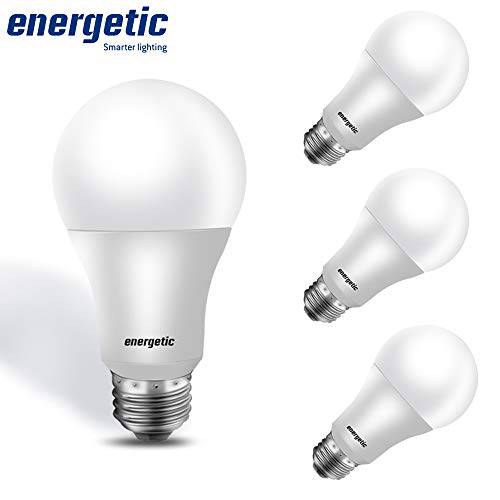 100W Equivalent, A19 LED 전구, Warm 화이트 3000K, E26 Base, Non-Dimmable, 1600lm, UL Listed, 4-Pack