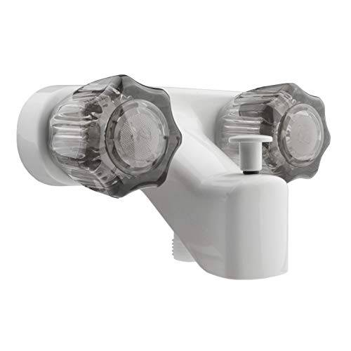 Dura Faucet DF-SA110S-WT RV Tub&  욕실, 화장실 Faucet 밸브 Diverter with 그을린 아크릴 노브 (White)