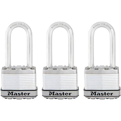Master Lock  맹꽁이자물쇠, 통자물쇠, 자물쇠, 매그넘 코팅된 스틸 잠금, 1-3/ 4 in. 와이드, M1XTRILH (팩 of 3-Keyed 한쌍)