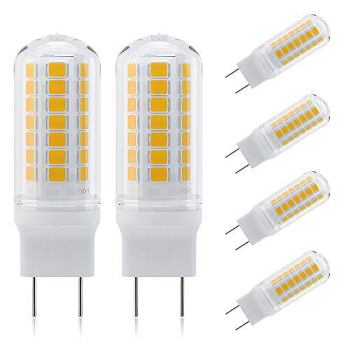 DiCUNO G8 4W Flat Base Bi-Pin LED 전구, 40W 할로겐 Equivalent, 450LM, Warm White 3000K, Non-dimmable 교체용 전구 for 하단 Counter, Under-Cabinet 가벼운 and 라운드,둥근 Light, 6-Pack