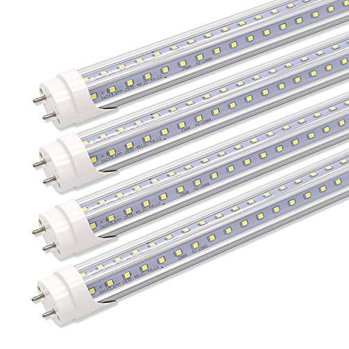 2FT LED Tube 가벼운s, 24 15W(30W 형광 전구 Replacement) V 모양 LED Tube 가벼운 Fixture, Two 핀 G13 Base, 6000K, Works Without Ballast, Dual-Ended Powered, Clear 커버