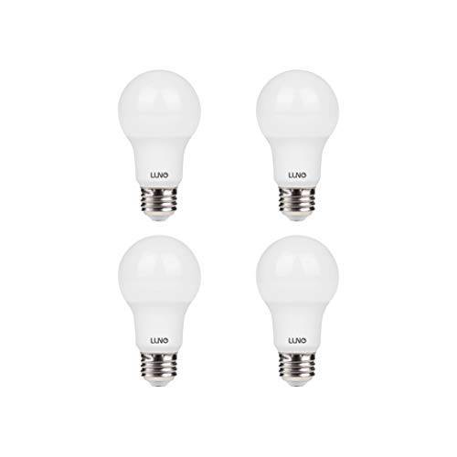 LUNO A19 디머블, 밝기 조절 가능 LED Bulb, 9.5W (60W Equivalent), 800 Lumens, 5000K (Daylight), 미디엄 Base (E26), UL&  에너지 스타 (4-Pack)