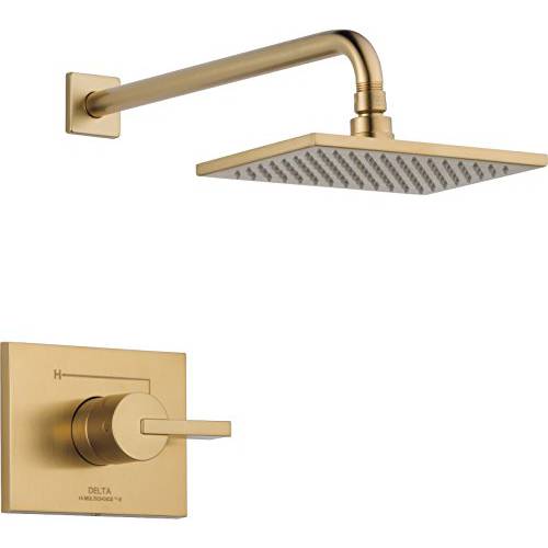 Delta Faucet T14253-CZ-WE Vero 14 Series 기능 트림 Kit with Single-Spray Touch-Clean 방수 Head, 샴페인  Bronze 샤워