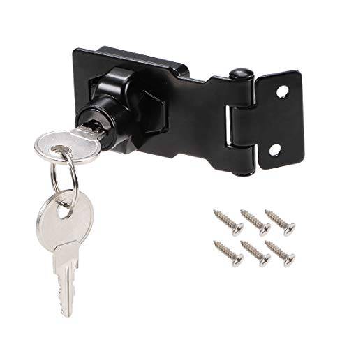 uxcell 3-inch 키,열쇠 걸쇠 자물쇠 징크,아연 합금 트위스트 노브 키,열쇠 잠금 걸쇠 W 스크류 도어 보관함, 캐비넷 키,열쇠 여러 블랙