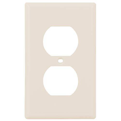 brandnameeng, 가벼운 Almond, Duplex Outlet 소켓 벽면 Plate Cover, 1 Gang, Standard, Unbreakable Faceplate, 2.75” x 4.5”, 스크류 Included, 11673