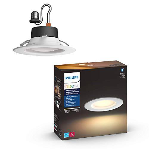 Philips Hue  화이트 은은한 LED 스마트 개조 5/ 6-inch Recessed Downlight,  블루투스& Zigbee 호환가능한, Warm-to-cool 화이트 라이트 (Hue 허브 선택)