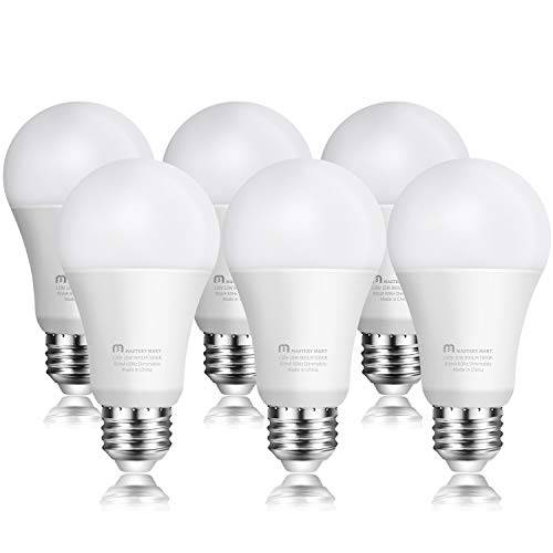 Led 가벼운 Bulbs 10 Watt [60 Watt Equivalent], A19 - E26 Dimmable, 5000K Daylight White, 800 Lumens, 미디엄 스크류 Base, Energy Star, UL Listed by Mastery Mart (Pack of 6)