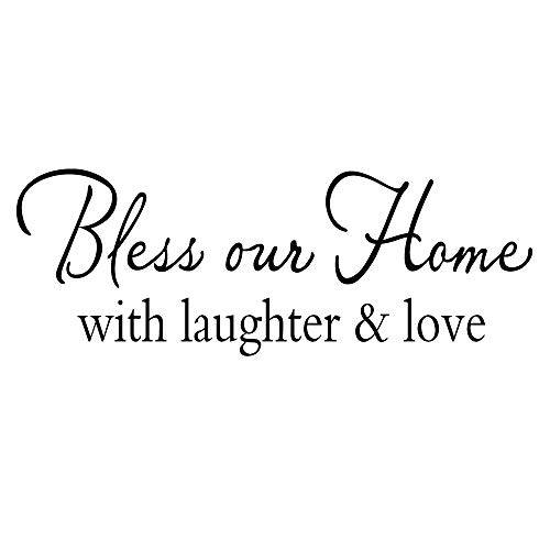 ZSSZ Bless Our 홈 with Laughter&  사랑 - 비닐 벽면 데칼,스티커 문구,인용구 아트 각인 종교적인 벽면 스텐실 홈 장식,데코