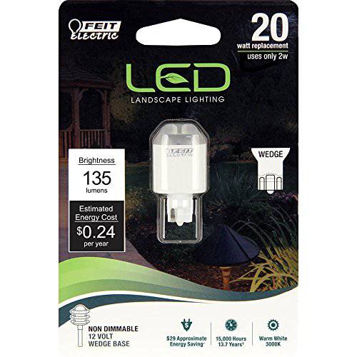 Feit Electric LVW18/ LED 20-Watt 호환 135 Lumen Non-Dimmable Wedge 바닥 12 볼트 LED 야외,경치 전구
