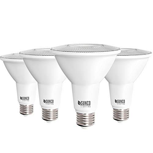 Sunco Lighting 4 Pack PAR30 LED Bulb, 11W=75W, Dimmable, 3000K Warm White, 850 LM, E26 Base, Indoor/ 아웃도어 Spotlight,  워터프루프, 워터푸르프 -  UL&  에너지 스타