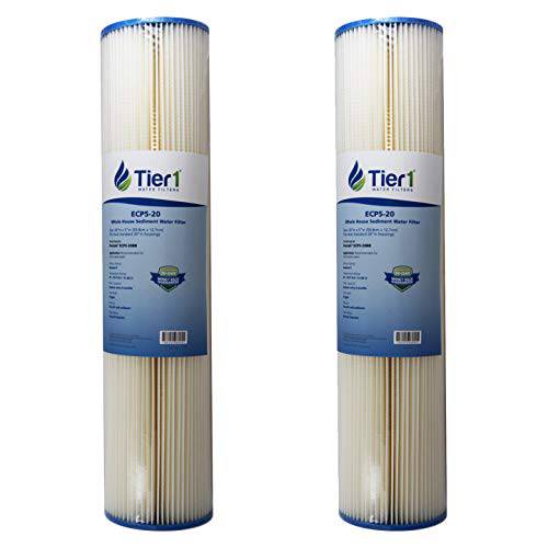 Tier1 ECP5-20BB 5 Micron 20 x 4.5 Pleated 셀룰로오스 침전물 Pentek 유사한 교체용 용수필터, 물 필터, 정수 필터 - Not Well 워터 2-Pack