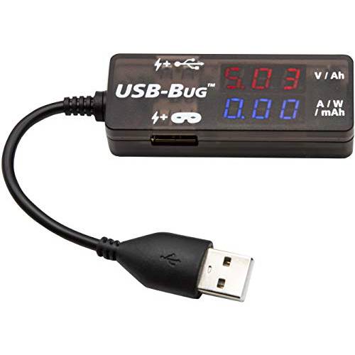Triplett USB-Bug Dual-Output, Inline USB-A 테스터,tester with Data 마스킹 Port (USB-BUG)