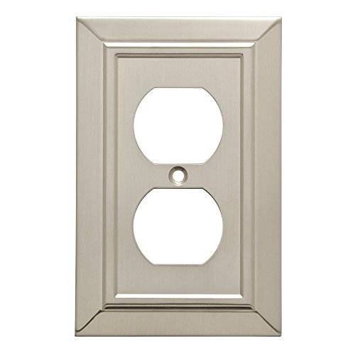 Franklin Brass W35218-SN-C 클래식 Architecture Single Duplex Outlet 벽면 Plate/ Switch Plate/ Cover, 세틴 Nickel