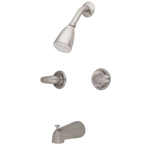 Kingston 황동 KB248LL Legacy Tub and 샤워 Faucet, Brushed Nickel, 5-Inch Spout Reach