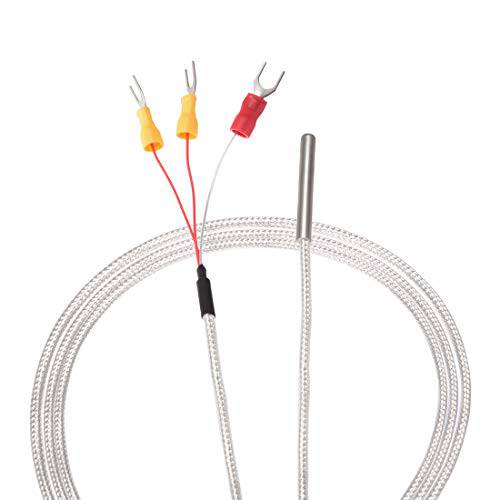 uxcell PT100 RTD 온도 센서 탐침,탐색기 3 Wires 케이블 온도센서, 열전대, thermocouple 스테인레스 스틸 50cm 1.64ft 온도 Rang: -20 420°C
