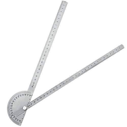 앵글 각도기 앵글 Finder 자 2 암 스테인레스 스틸 각도기 목공 자 앵글 Measure 툴 with 0-180 도 (30 cm/ 11.8 Inch)