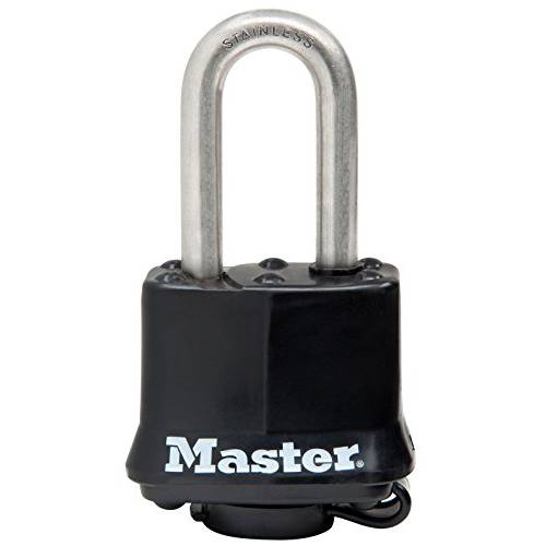 Master 잠금Padlock, 코팅 스테인레스 스틸 Lock, 1-9/ 16 in. Wide, Black, 311SSKADLF