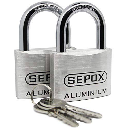 SEPOX  알루미늄 세이프티,안전 맹꽁이자물쇠,통자물쇠,자물쇠 키 아웃도어 키,열쇠 한쌍 맹꽁이자물쇠,통자물쇠,자물쇠 팩 60MM, 2 팩 자물쇠 키