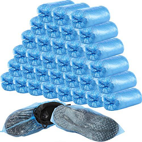 400 Pieces (200 Pairs) 일회용 Boot and 슈 커버 for Floor, Carpet, 슈 Protectors, 듀러블 Non-Slip (Blue)