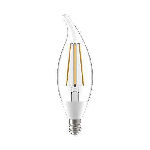 GE LED+  취침모드, 기상 모드 LED 라이트 Bulbs, 60-Watt Replacement, Candelabra Base, 소프트 White, 굽은형 팁 Chandelier 라이트 Bulbs, 2-Pack CAC Damp-Rated 아웃도어 라이트 Bulbs