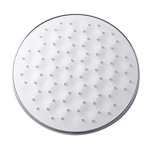 샤워 샤워 샤워헤드 9 Inch 골프 White Plate Chrome Body, Fixed 방수 샤워헤드,샤워기 with 황동 조절가능 스위블 볼 Joint, 5 Year 워런티 by Purelux
