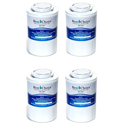 GE MWF 스마트워터 호환가능한 By Best Choice Water Filters Certified 냉장고 교체용 카트리지 Fits MWFA, MWFP, GWF, GWFA, Kenmore 9991, 46-9991, 469991 (4-Pack)