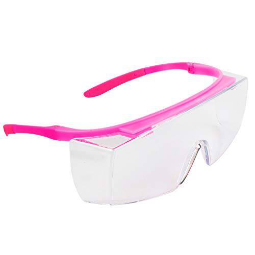 BHTOP 보안경 보호 아이 Wear L010 클리어 렌즈 Anti-Fog Goggles Over-Spec Glasses (Yellow/ 2 Pack)