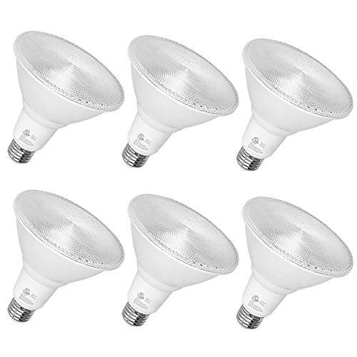 Hykolity 아웃도어 Led 홍수 Light, 방수 PAR38 LED Bulb, Dimmable, 15W=150W, 3000K Warm White, 1600lm, E26 Base, UL Listed (6 Pack)