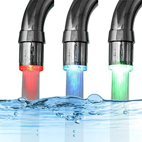 3-컬러 온도 센서티브 Gradient LED 워터 Faucet 라이트 워터 스트림 컬러 체인징 Faucet Tap 싱크대 Faucet for 부엌, 주방 and 화장실
