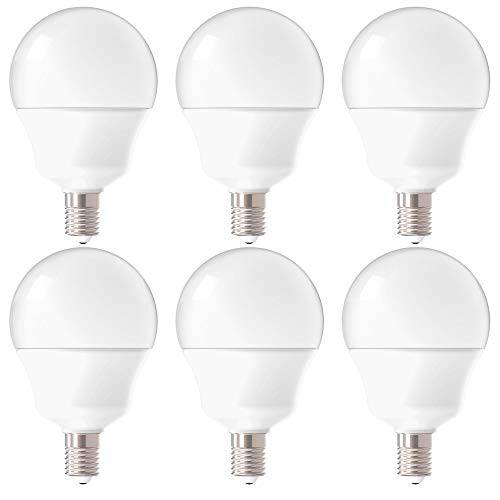 Sunco Lighting 6 Pack G14 LED Globe, 5W=40W, Candelabra Bulb, 450 LM, 3000K Warm White, Small 에디슨 스크류 Base E12,  프로스트, 프로스티드 - UL