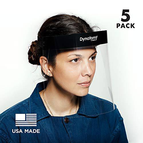 Dynatomy 얼굴,페이스 보호 5-pack, Made 인 USA, Full 커버리지 PPE by D’Addario (DFSM-1-5)