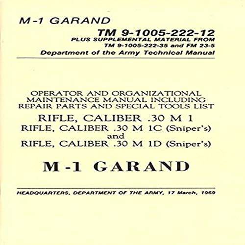 Militaria M-1 Garand 수동 (TM 9-1005-222-12), Manilla