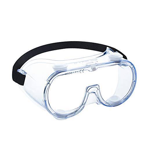 WSGG Medical Goggles, FDA Registered 세이프티,안전 Goggles 호환 Over 글라스, 클리어 Wide-Vision Anti-Fog 아이 프로텍트 남녀공용, 남녀 공용, Protective 안경 for Lab, Hospital, Muti-Workplaces(1 팩)