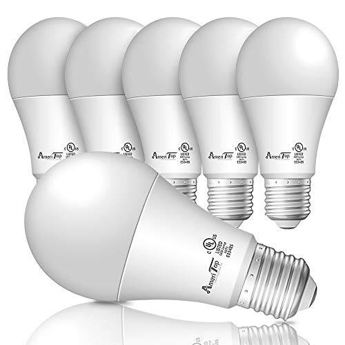 A19 LED 라이트 Bulbs- 6 팩, AmeriTop Efficient 14W(100W 호환) 1600 Lumens 일반 라이트닝 Bulbs, UL Listed, 5000K Daylight, Non-Dimmable, E26 스탠다드 바닥
