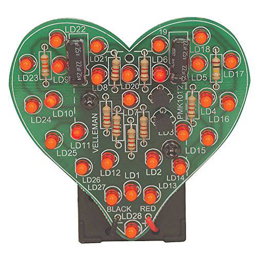 Velleman MK101-VP 플래시 LED Sweetheart Kit, 1.3 x 2.3 x 1.3 사이즈