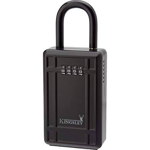 Kingsley KL313 세트 개인 비밀번호 휴대용 잠금 박스, 다양한 키 용량, 블랙, 듀러블