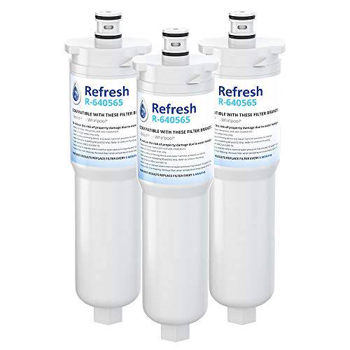 Refresh  교체용 냉장고 용수필터, 물 필터, 정수 필터 for Bosch 640565, EVOLFLTR10, 월풀 WHKF-R-PLUS, W1085590, 56932, 2168701, 3M Cuno CS-52, CS-51, CS-450, CS-451, CS-452 (3 팩)