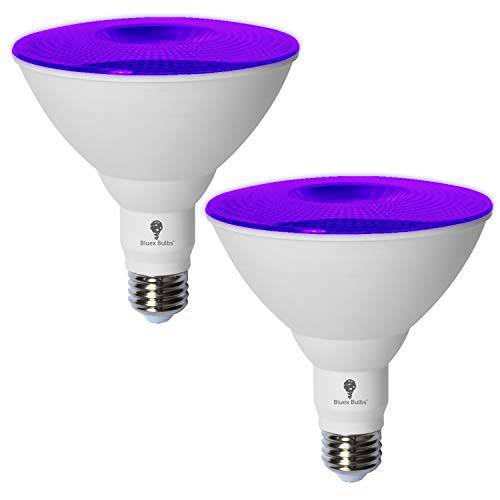 2 팩 BlueX LED Par38 홍수 퍼플 전구 - 18W (120Watt 호환) - 밝기조절가능 - E26 바닥 퍼플 LED 라이트, Party 데코레이션,데코,장식, 현관, 홈 라이트닝, 홀리데이 라이트닝, 퍼플 홍수 라이트