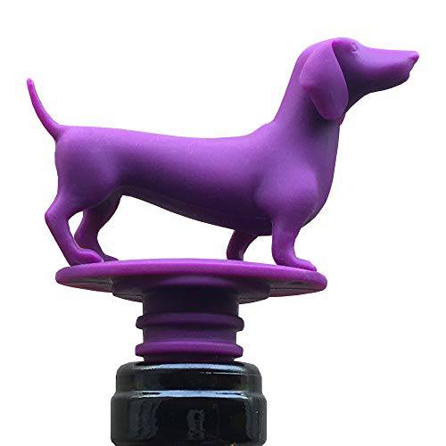 The Wiener 강아지 와인 스토퍼 | 실리콘 리유저블,재사용 와인 세이버, 스토퍼 | Dachshund 와인 악세사리 선물