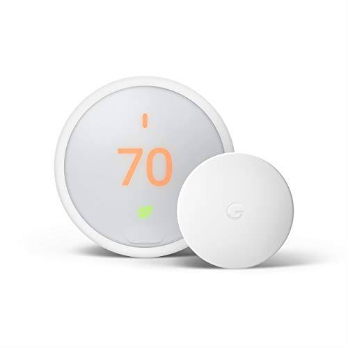 Google  네스트 온도조절기 E - 스마트 온도조절기+ Google  네스트 온도 센서 번들, 묶음 - 화이트