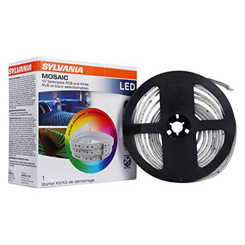 Sylvania LED 리모컨, 원격 라이트 스트립 스타터 키트, 16 컬러 옵션, 밝기조절가능, 10 Feet Total (65482)
