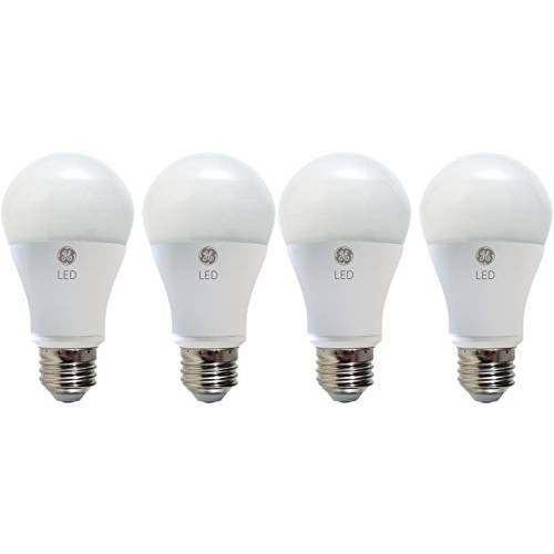 GE LED 라이트 전구, A19, 60-Watt 교체용, 소프트 화이트, 4-Pack LED 라이트 전구, 미디엄 베이스, 밝기조절가능