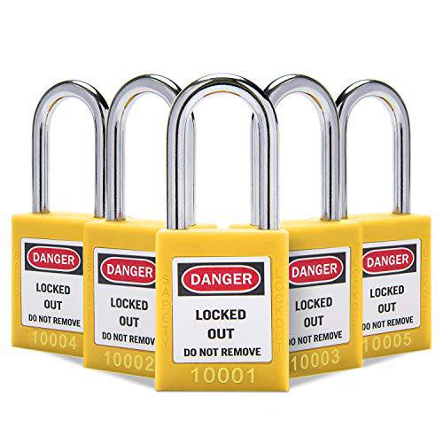 Lockout Tagout 자물쇠 Lockout 자물쇠 키,열쇠 여러 세이프티,안전 자물쇠 Loto 자물쇠 잠금 Out 태그 Out (5, Yellow)
