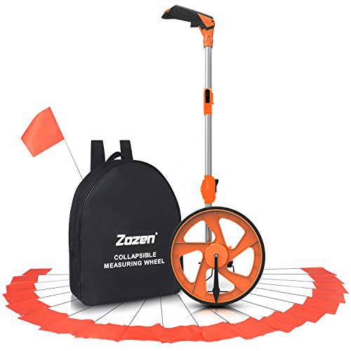 거리 측정 휠 마킹 플래그, Zozen 치수, 측정 휠 접이식,접을수있는 산업용 측정 휠 in Feet and 인치 캐링 백