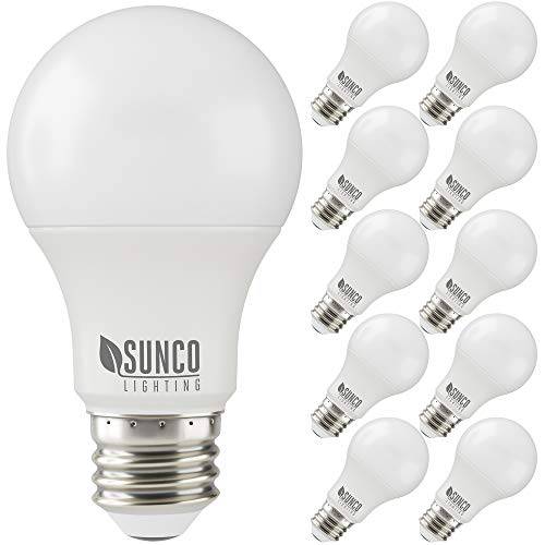 Sunco Lighting 10 팩 A19 LED 전구, 3W=25W, 3000K 따뜻한 화이트, 250 LM, 밝기조절가능, E26 베이스, 실내 라이트 - UL